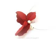 Collier "Orchidée" rouge