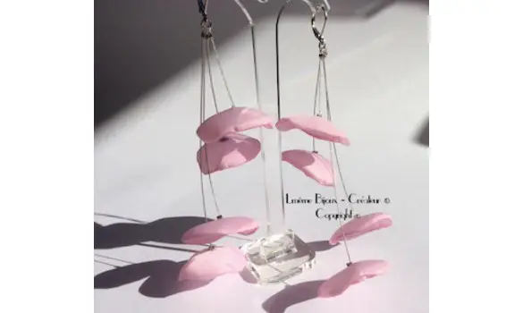 Boucles CHANIA Rose 4 pétales