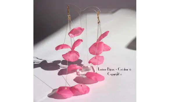 Boucles CHANIA Rose 6 pétales